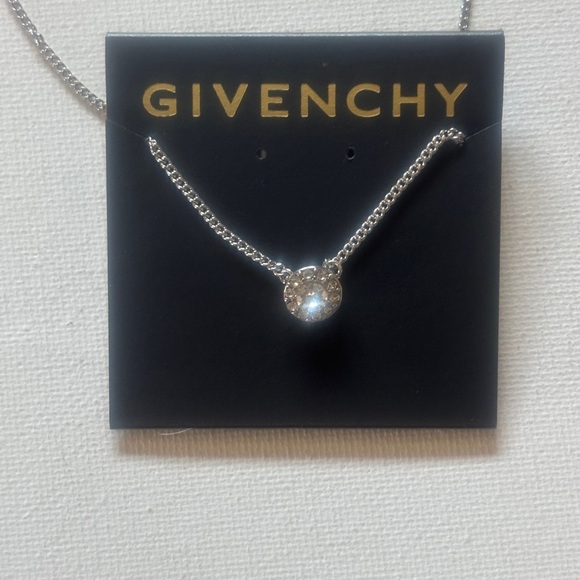 Givenchy Jewelry - Givenchy Silver Crystal Pendant Round Necklace